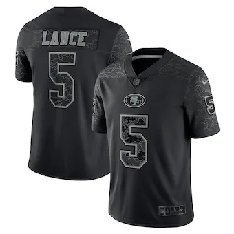 mens nike trey lance black san francisco 49ers rflctv limit